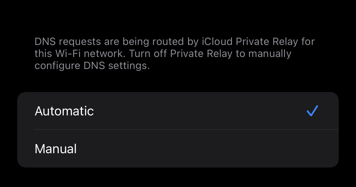 Default iPhone DoH configuration via iCloud Private Relay
